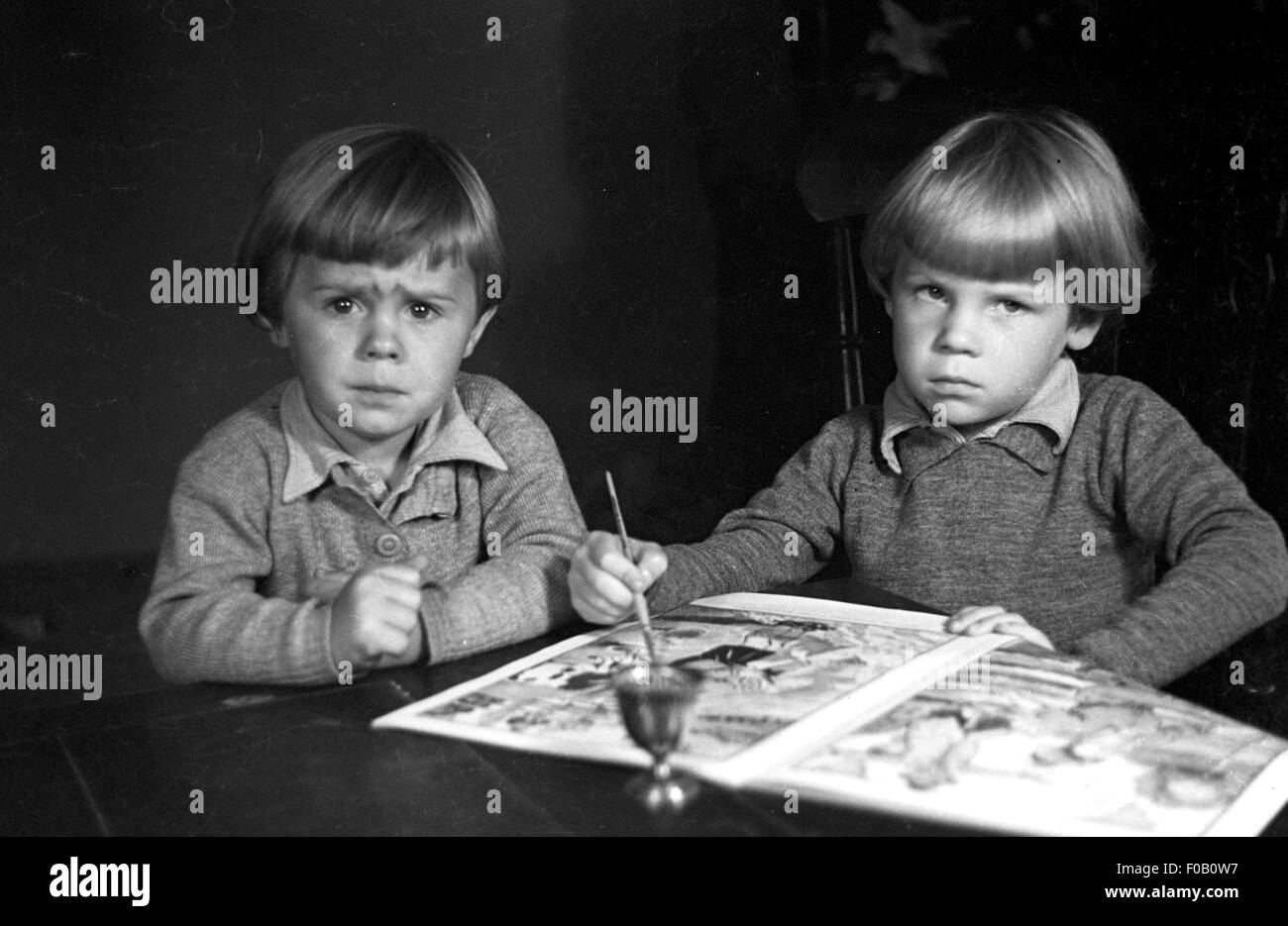 Portrait of two boys Stock Photo