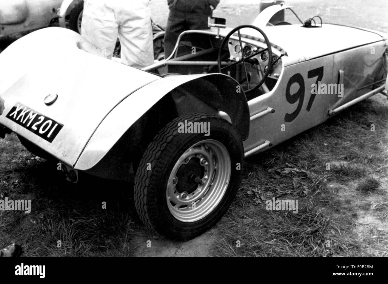 Lola racing car at Silverstone 1956 Stock Photo