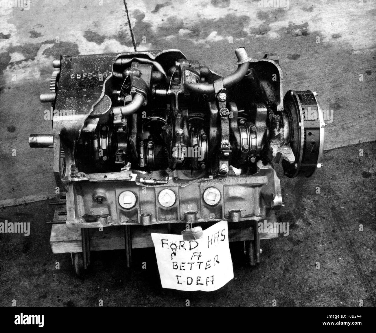 A blown Ford V8 engine 1968 Stock Photo - Alamy