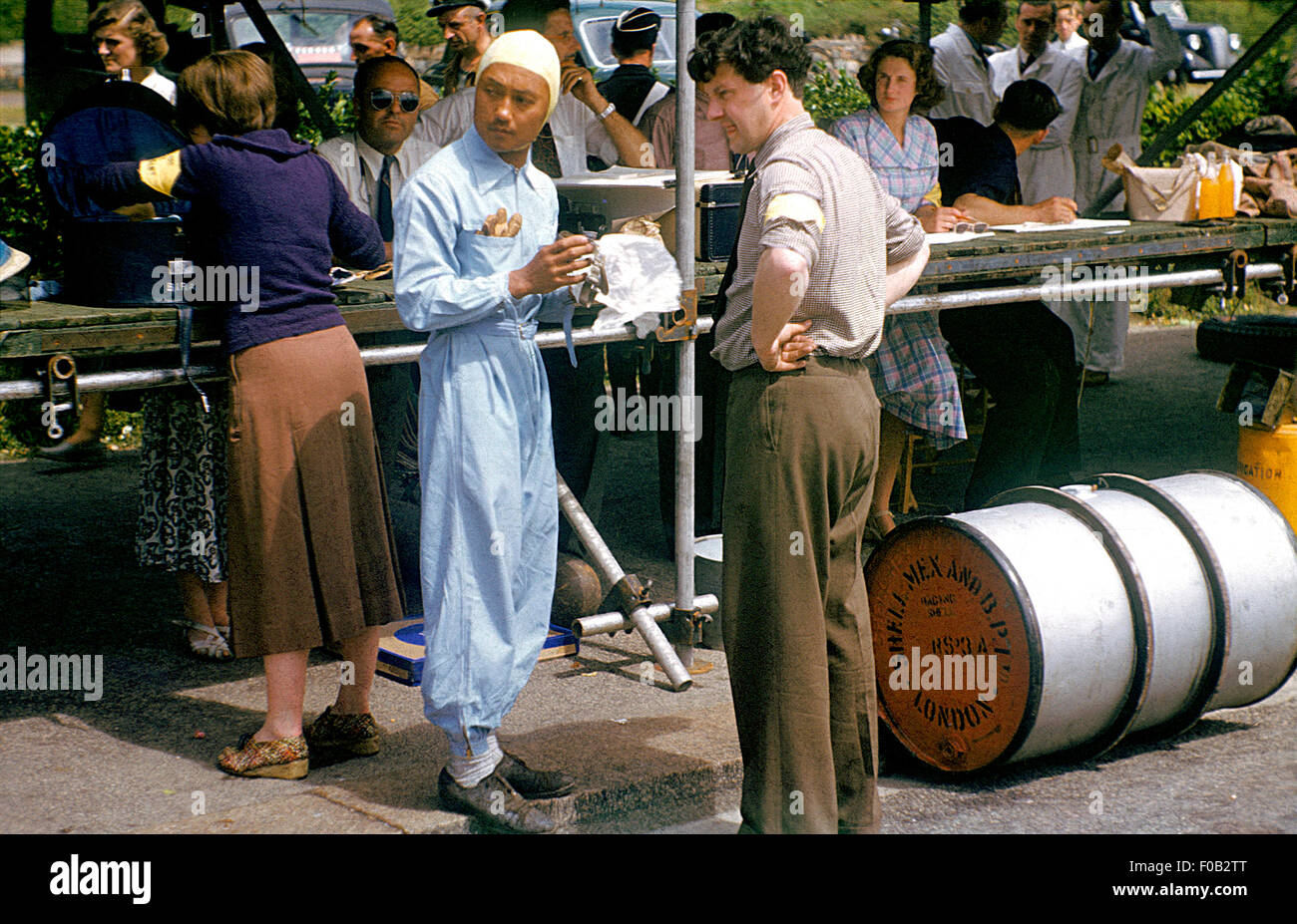 Prince Bira at the 1950 Jersey International Road Race Stock Photo