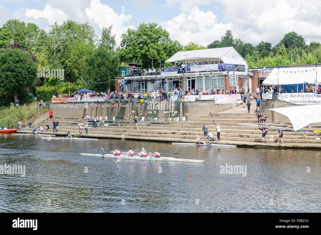 Bewdley Rowing Club Regatta on the bank of the River Severn in Bewdley, Worcestershire Stock Photo