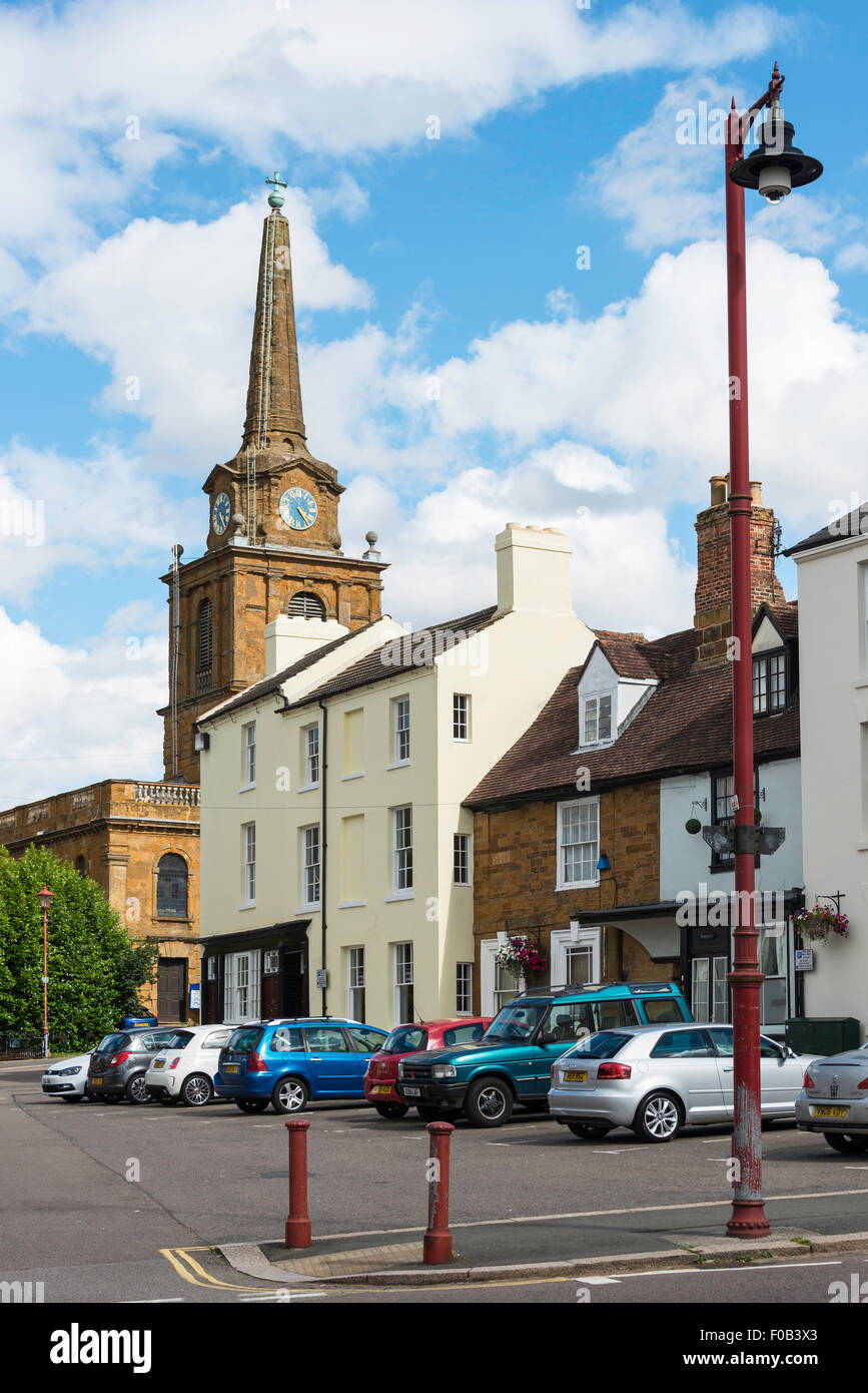 Holy Cross Church and Market Square, Daventry, Northamptonshire, England, United Kingdom Stock Photo