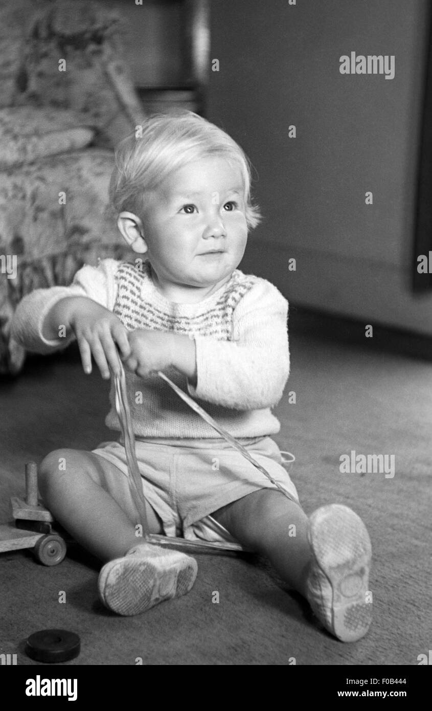 Children With Blond Hair Black And White Stock Photos & Images - Alamy