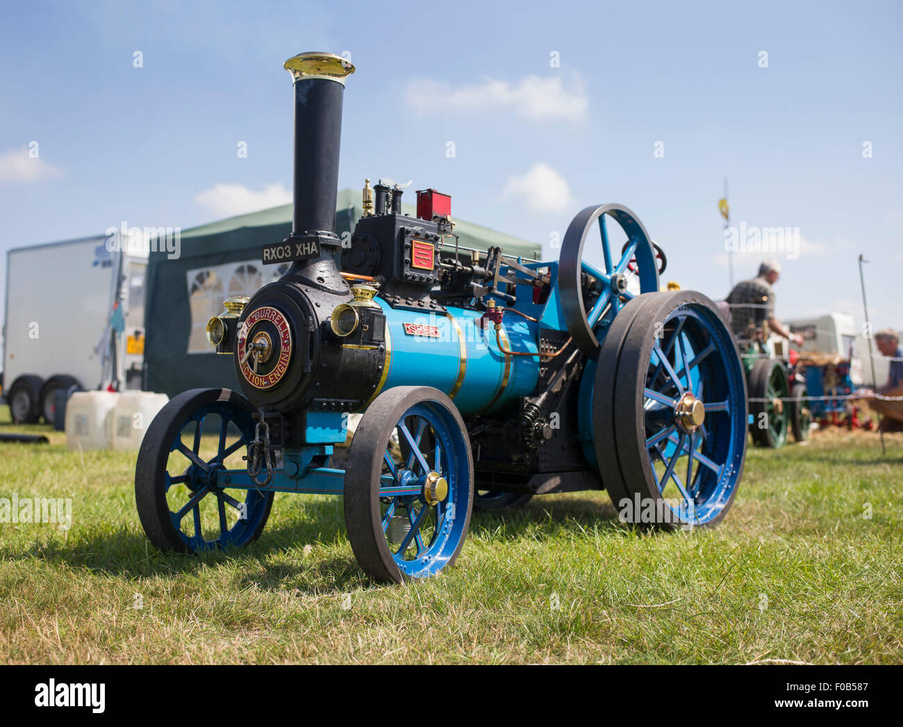 Mini traction engine at a vintage retro show in England Stock Photo