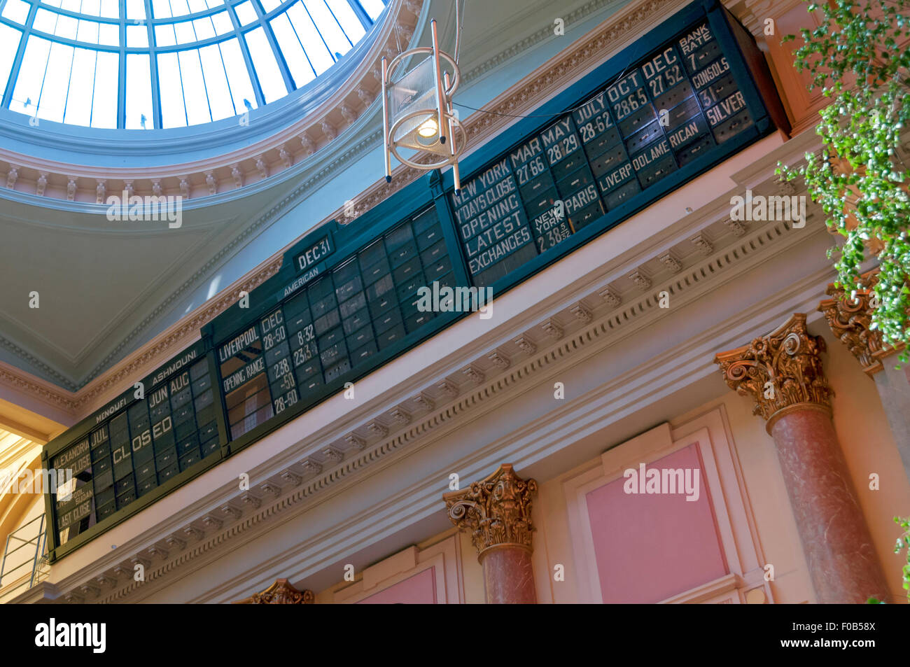 Inside the Royal Exchange building, formerly a commodity exchange, now