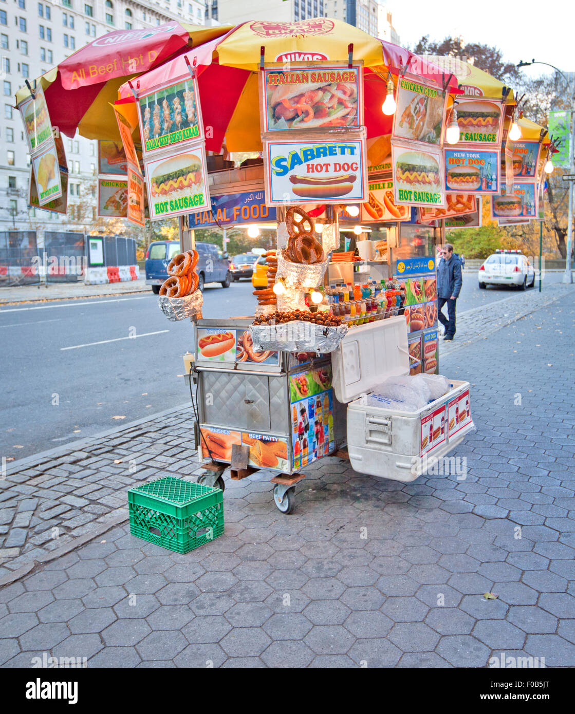 NEW YORK, USA - NOVEMBER 13th, 2014: Street food vendor as seen all