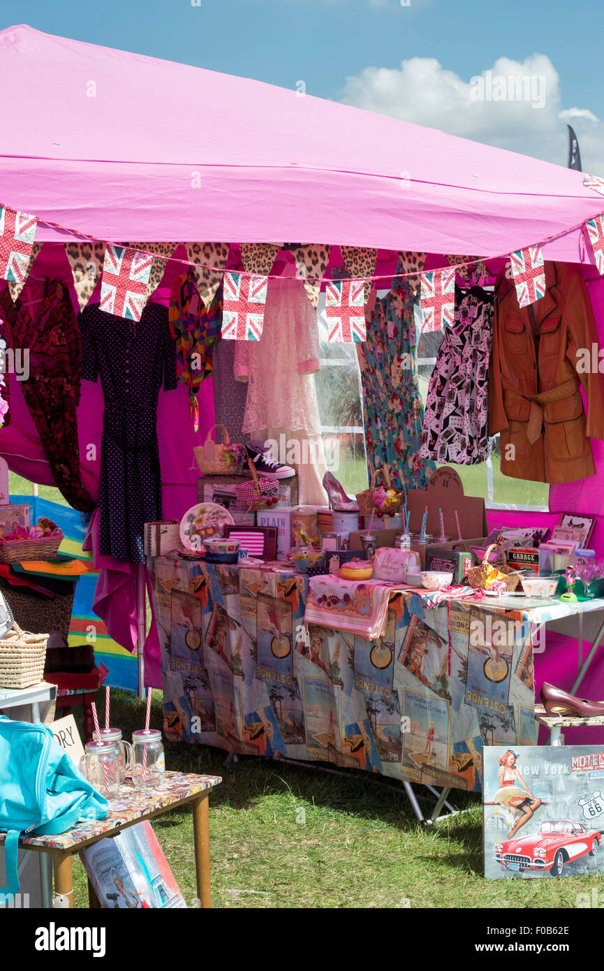 Vintage accessories stall at a vintage retro festival. UK Stock Photo