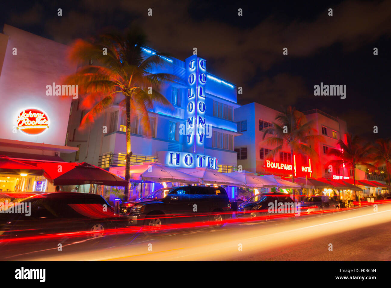 ART DECO HOTELS OCEAN DRIVE SOUTH BEACH MIAMI BEACH FLORIDA USA Stock Photo