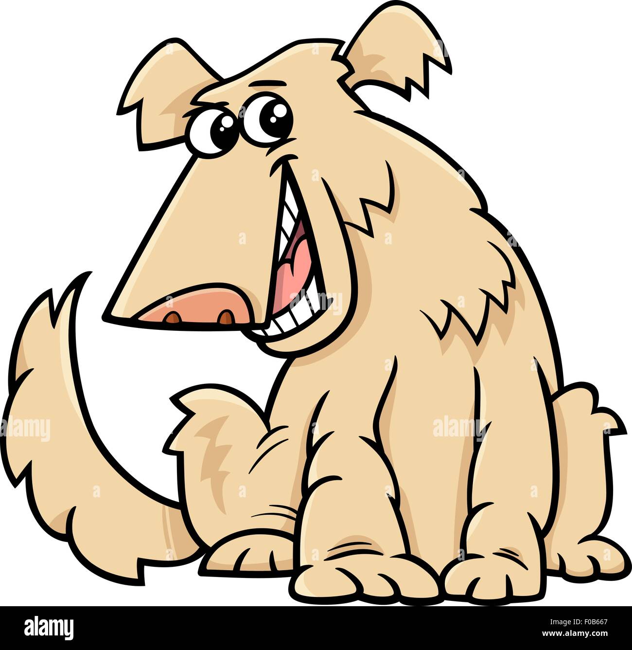 Cartoon Illustration of Funny Shaggy Dog Animal Character Stock Vector Image & Art Alamy