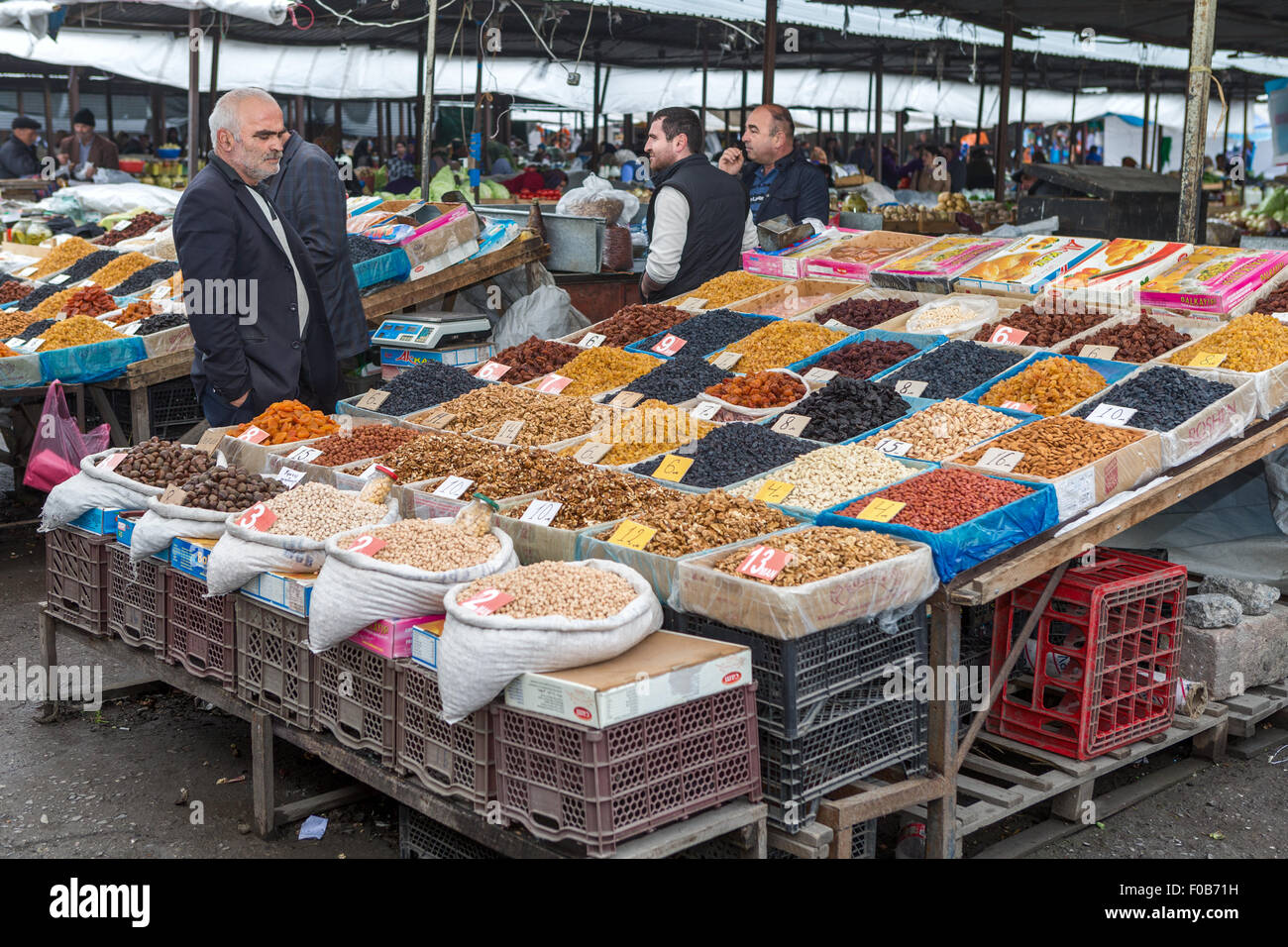 Dried fruit & nuts Sheki local town Market Azerbaijan Stock Photo ...