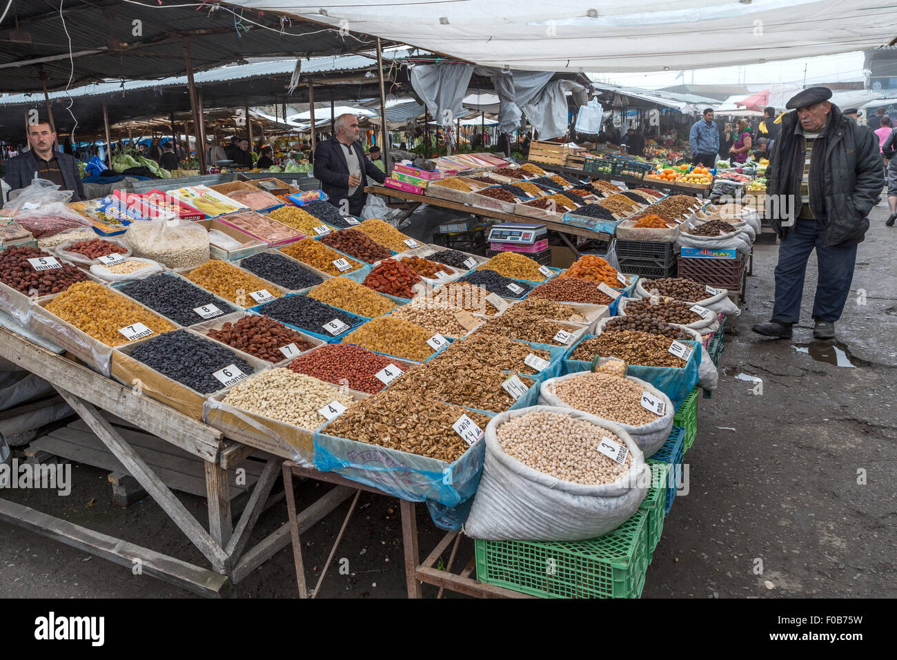 Dried fruit & nuts Sheki local town Market Azerbaijan Stock Photo ...