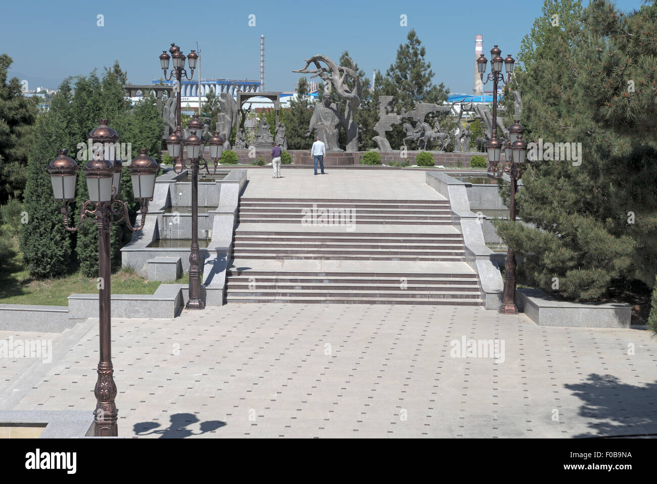 Statues depicting his 5 main poems Tomb/Monument to Nizami Ganjavi