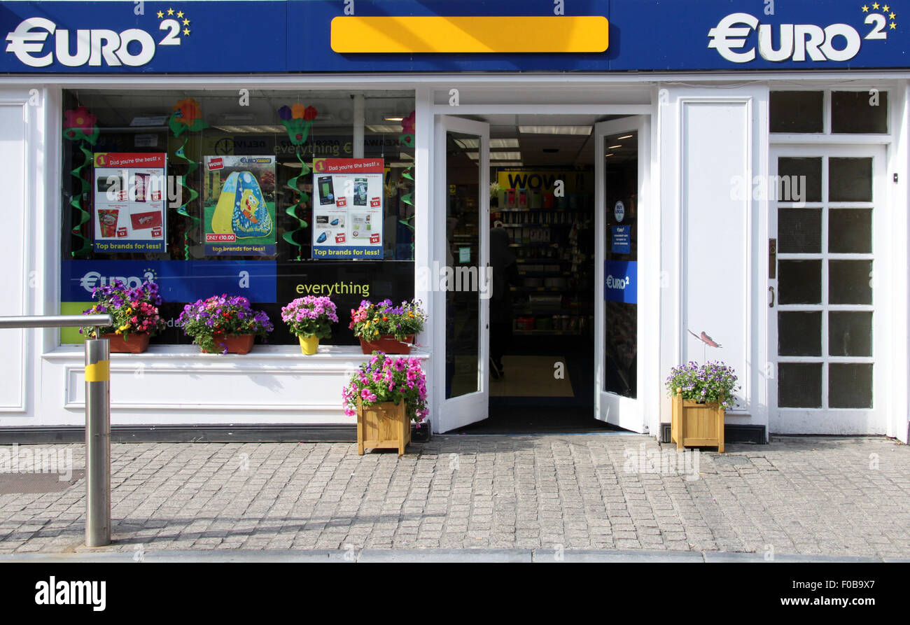2 Euro Shop at Carlow in Ireland Stock Photo Alamy