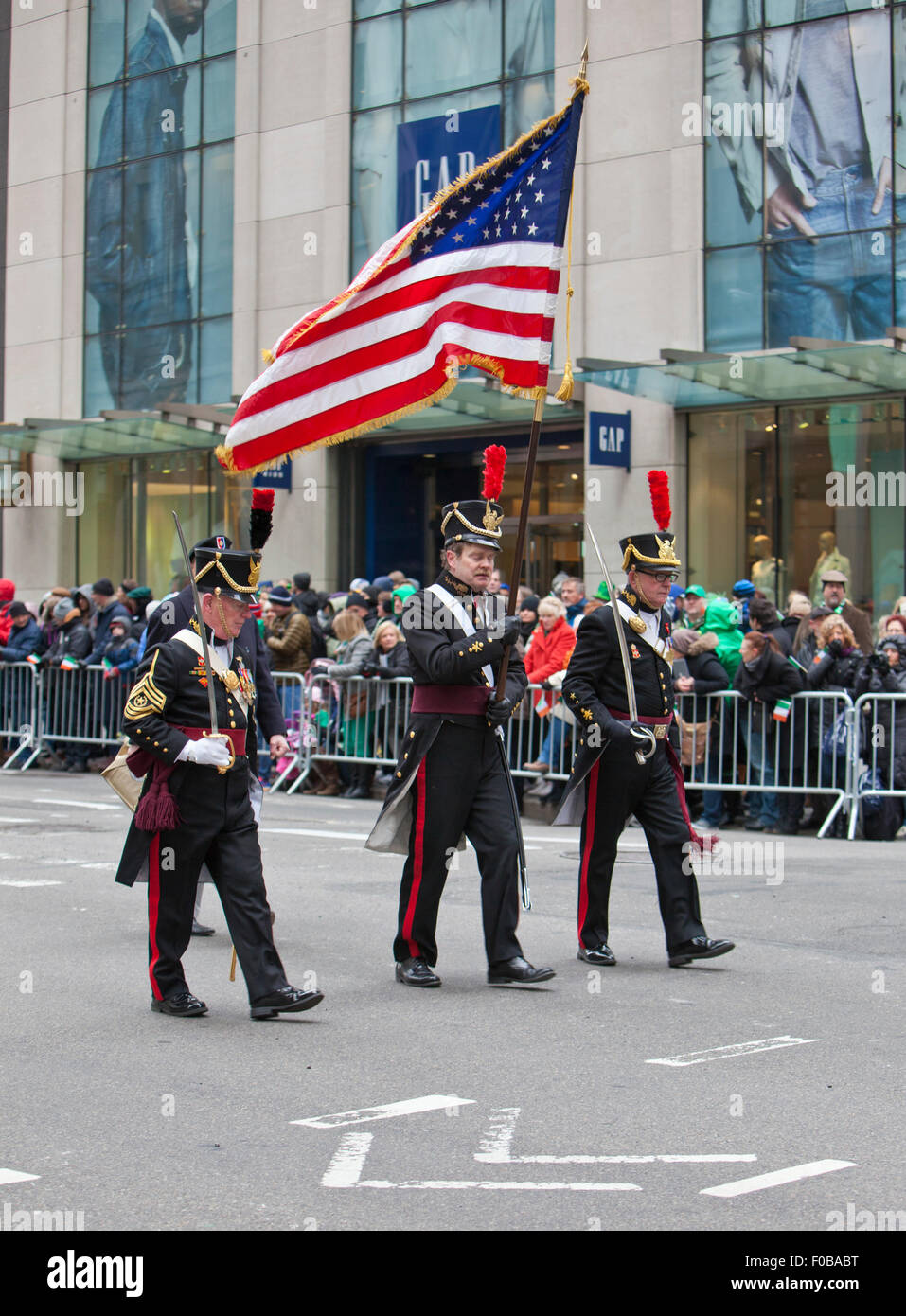 NEW YORK, NY, USA - MAR 17, 2014: The annual St. Patrick's Day Parade along fifth Avenue in New York City. Stock Photo