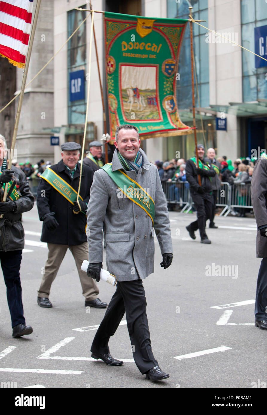 NEW YORK, NY, USA - MAR 17, 2014: The annual St. Patrick's Day Parade along fifth Avenue in New York City. Stock Photo