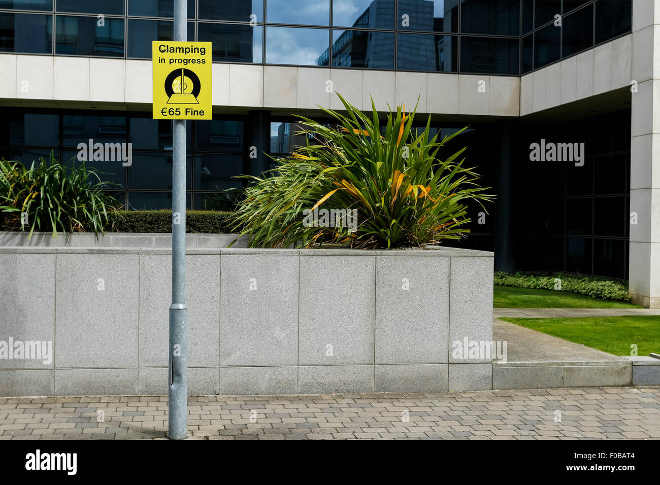 Clamping in progress sign, Dublin, Ireland Stock Photo Alamy
