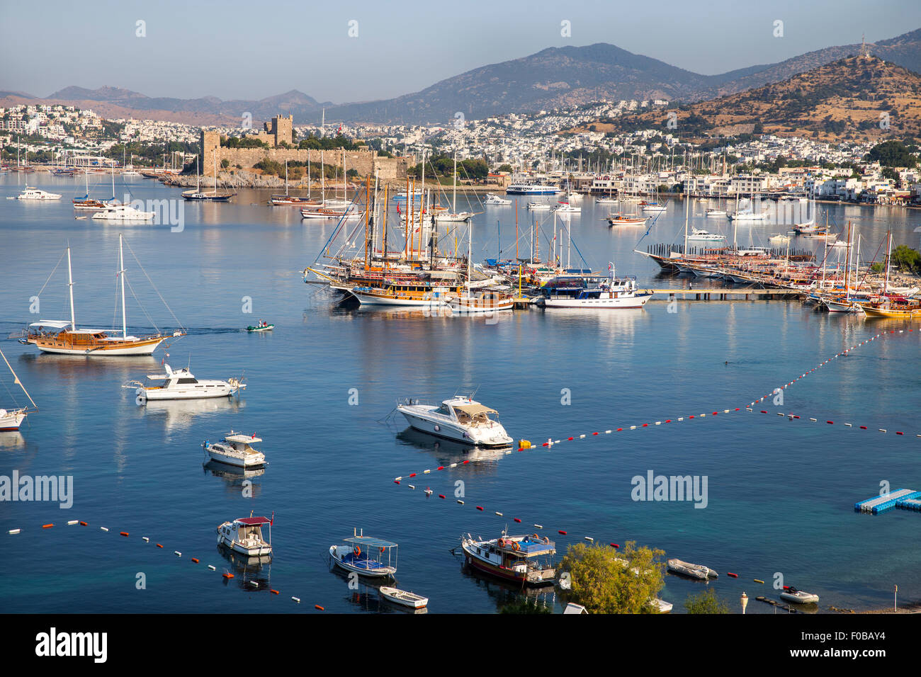 High angle view of Bodrum Castle on Turkish Riviera Stock Photo