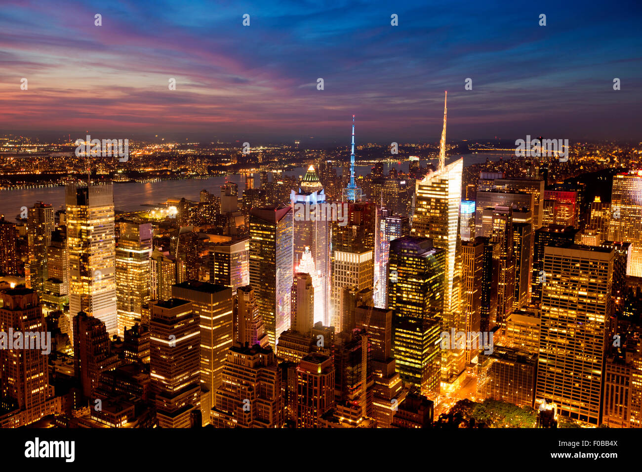 Midtown Manhattan in New York City with blue filter Stock Photo