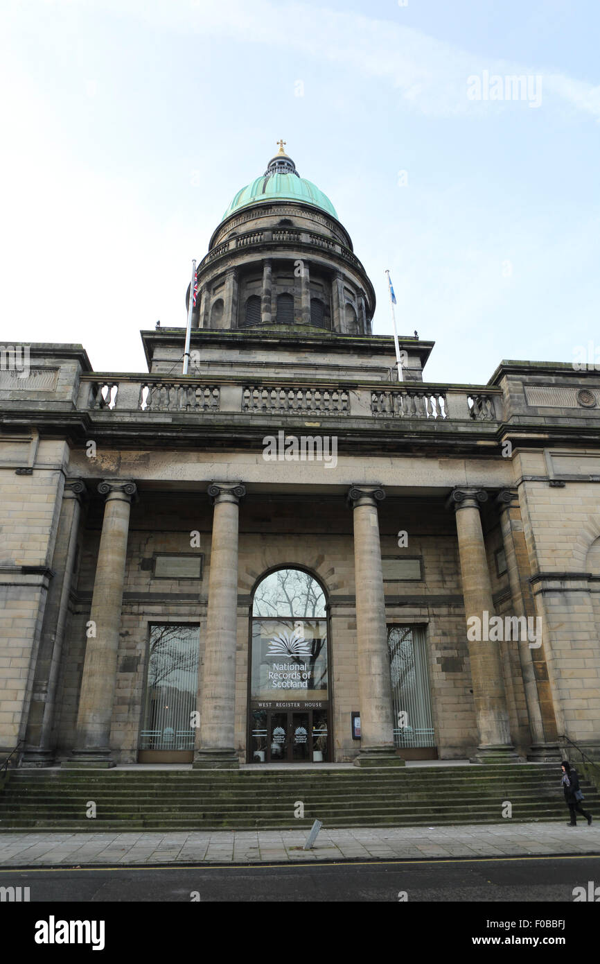 National Records of Scotland building in Edinburgh, Scotland. The domed