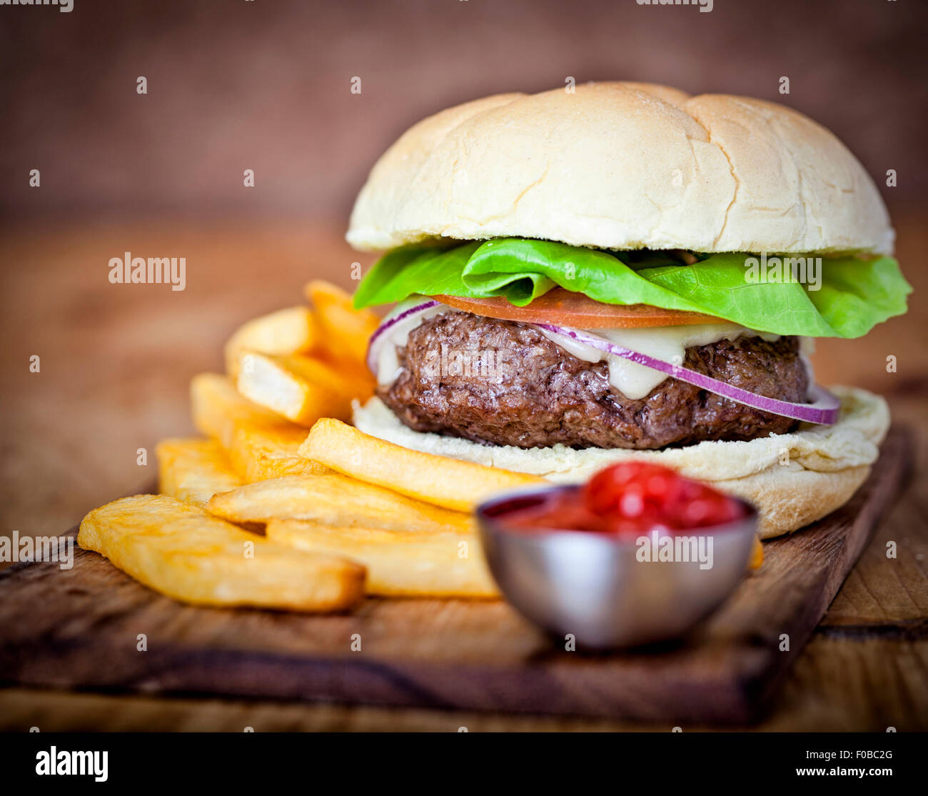 Juicy hamburger Stock Photo