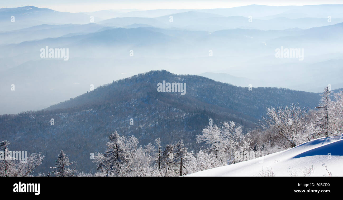 Mountains and snow, China Stock Photo
