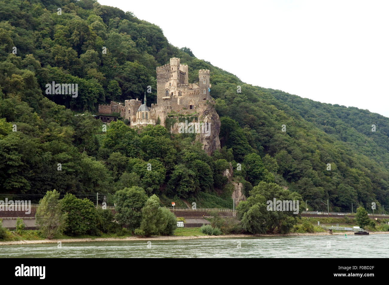 Burg Rheinstein, Landschaft Stock Photo