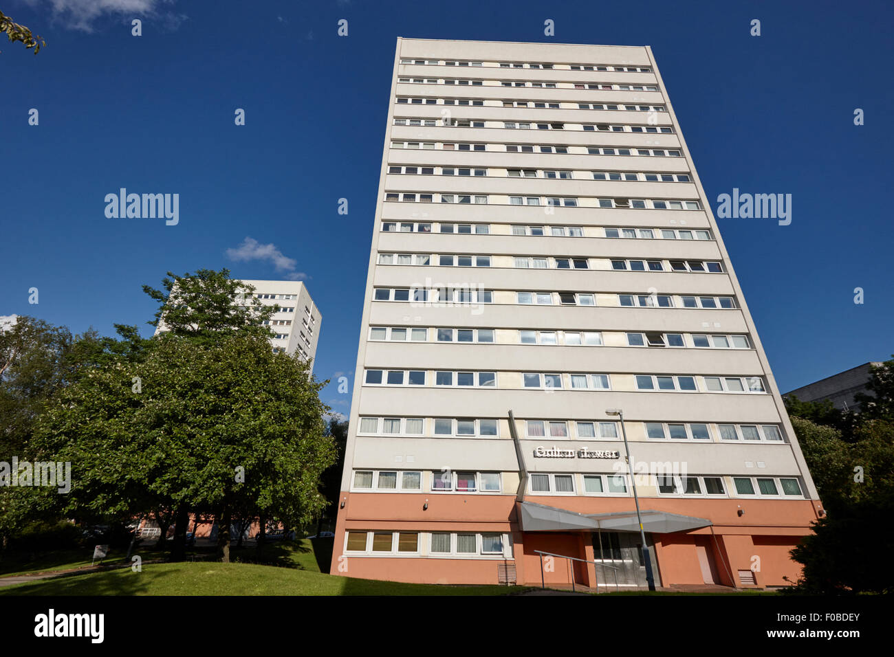 galton tower Birmingham civic gardens council tower block estate UK Stock Photo