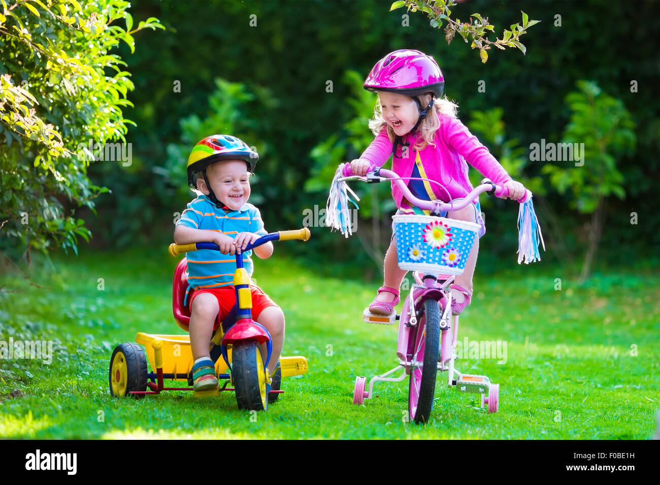 kids riding a bike