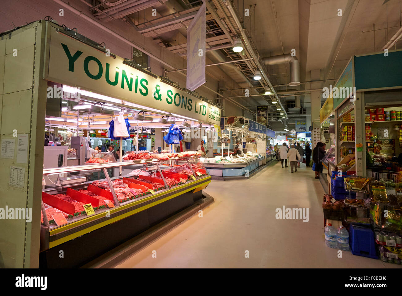 fresh food at the bullring indoor market Birmingham UK Stock Photo