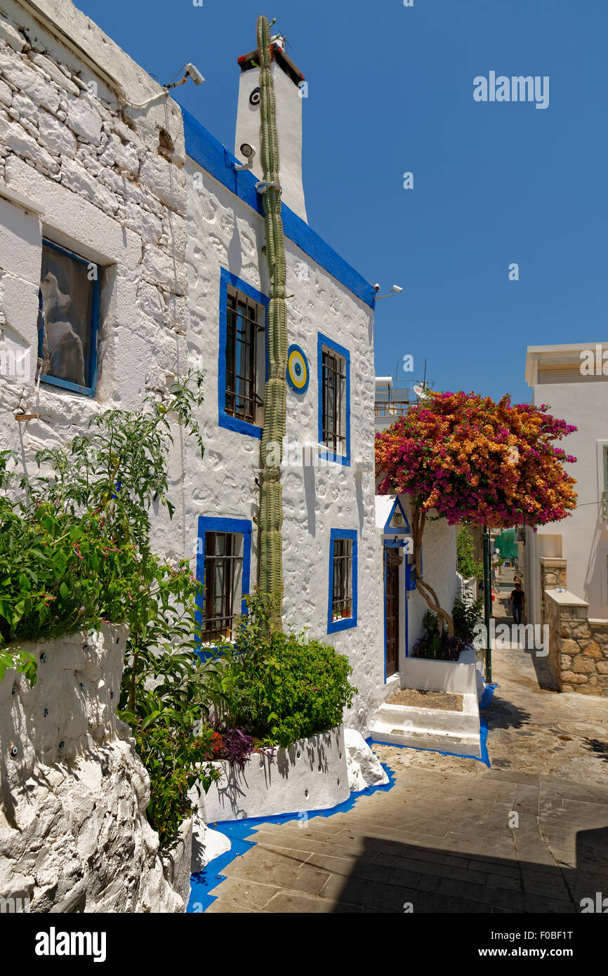 Typical old stone Bodrum house at Bodrum, Turkey. Stock Photo