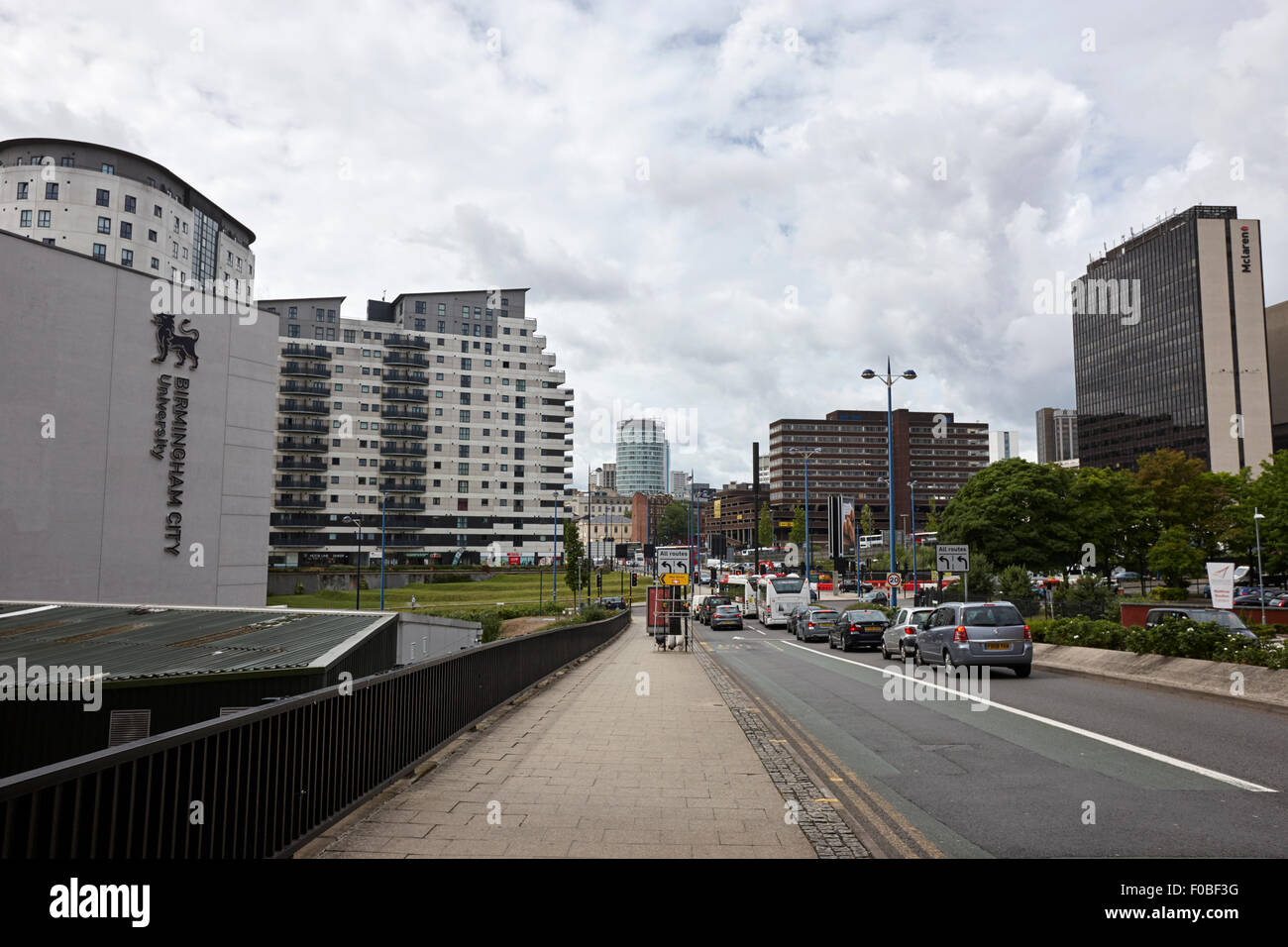 a47 jennens road leading from the eastside into Birmingham city centre UK Stock Photo