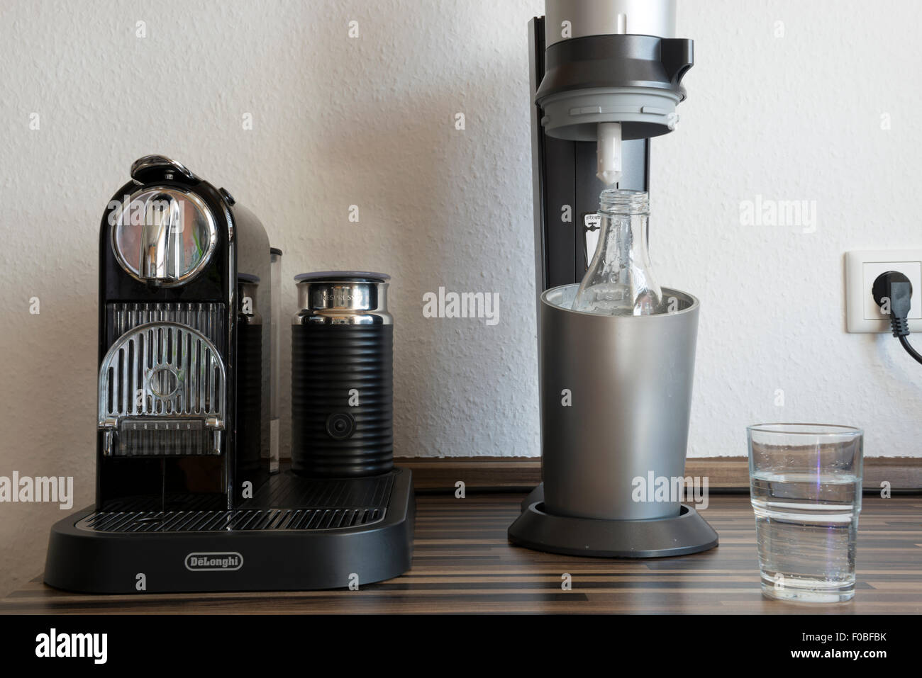 Sodastream and DeLonghi Nespresso coffee machine Stock Photo - Alamy