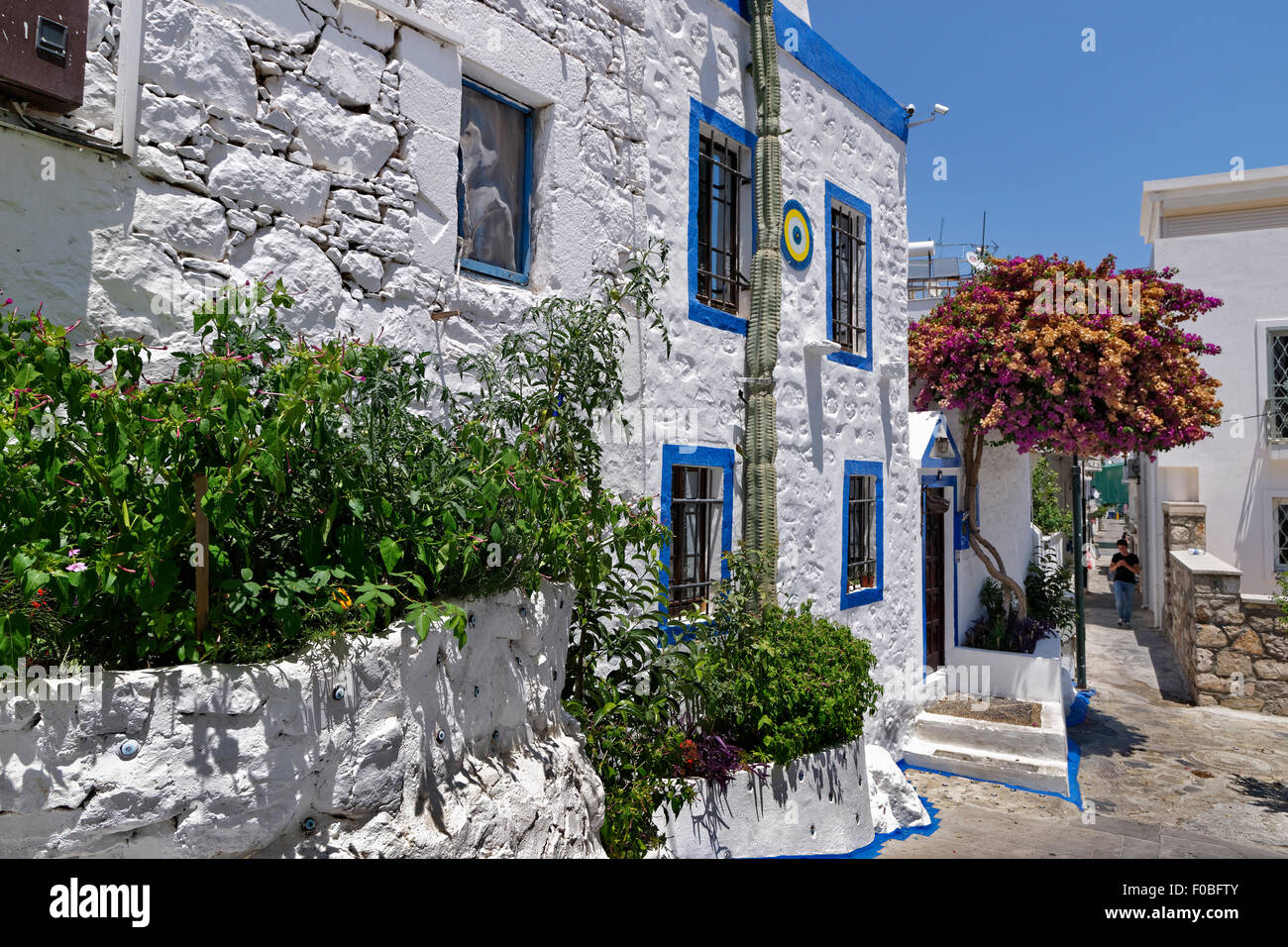 Typical old stone Bodrum house at Bodrum, Turkey. Stock Photo