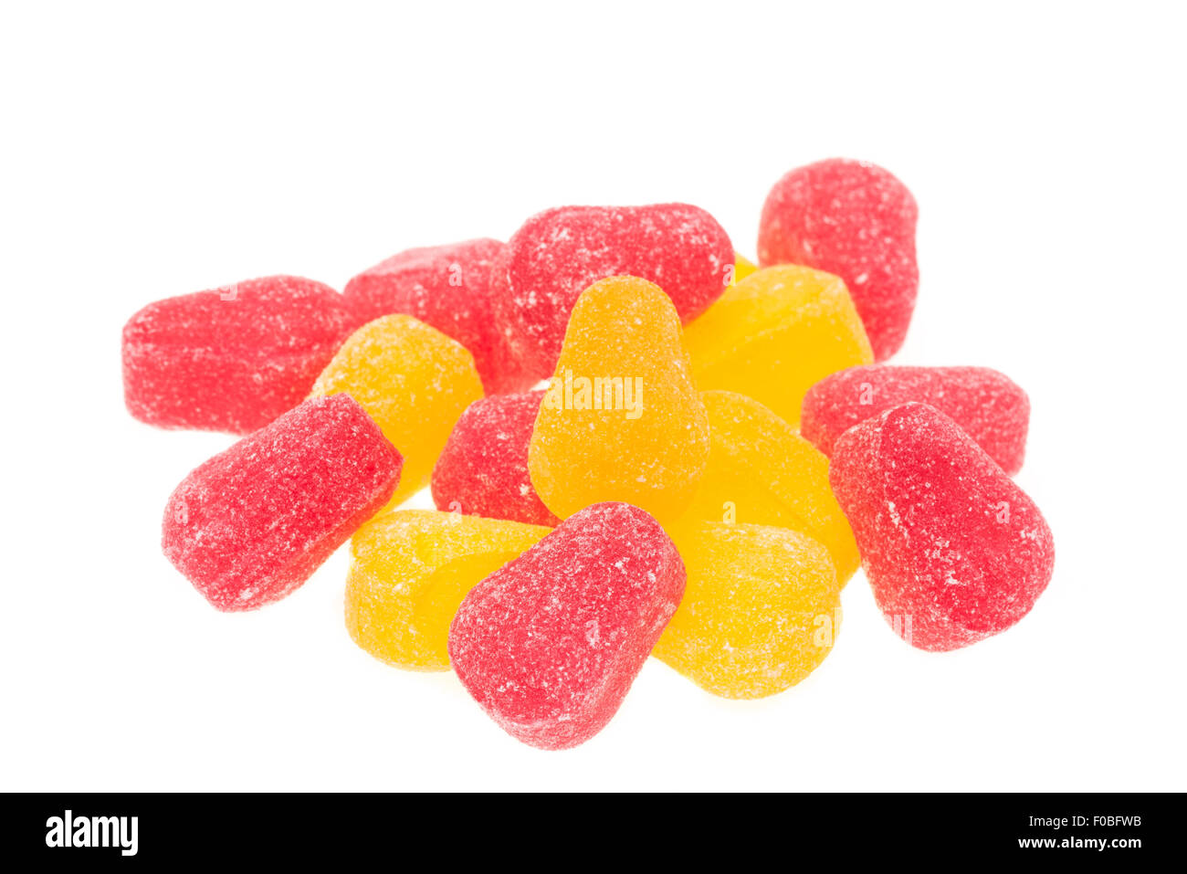 Pear drop candy sweets studio shot with a white background Stock Photo Alamy