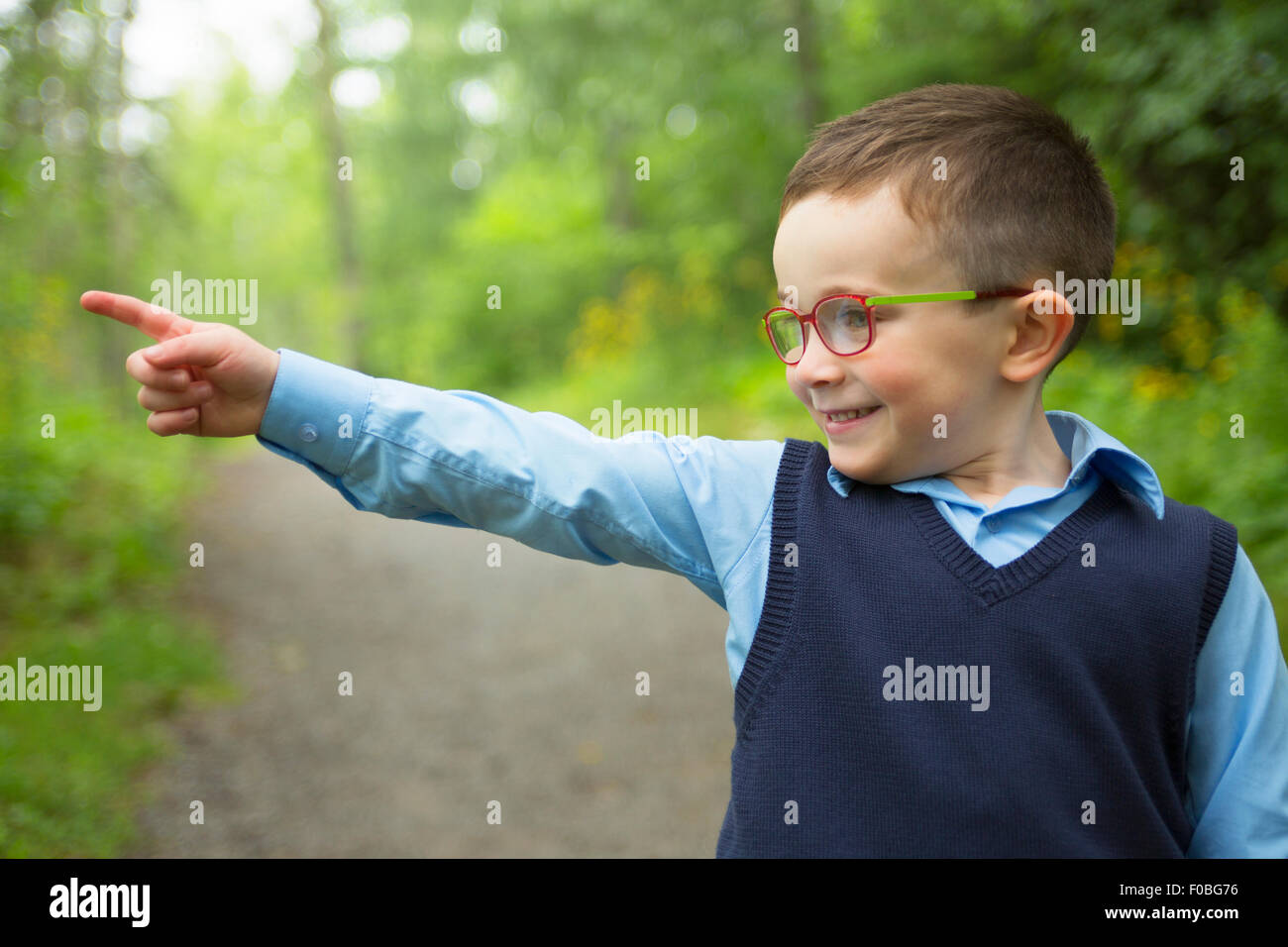 Portrait of cute little boy child outdoors on the nature Stock Photo ...