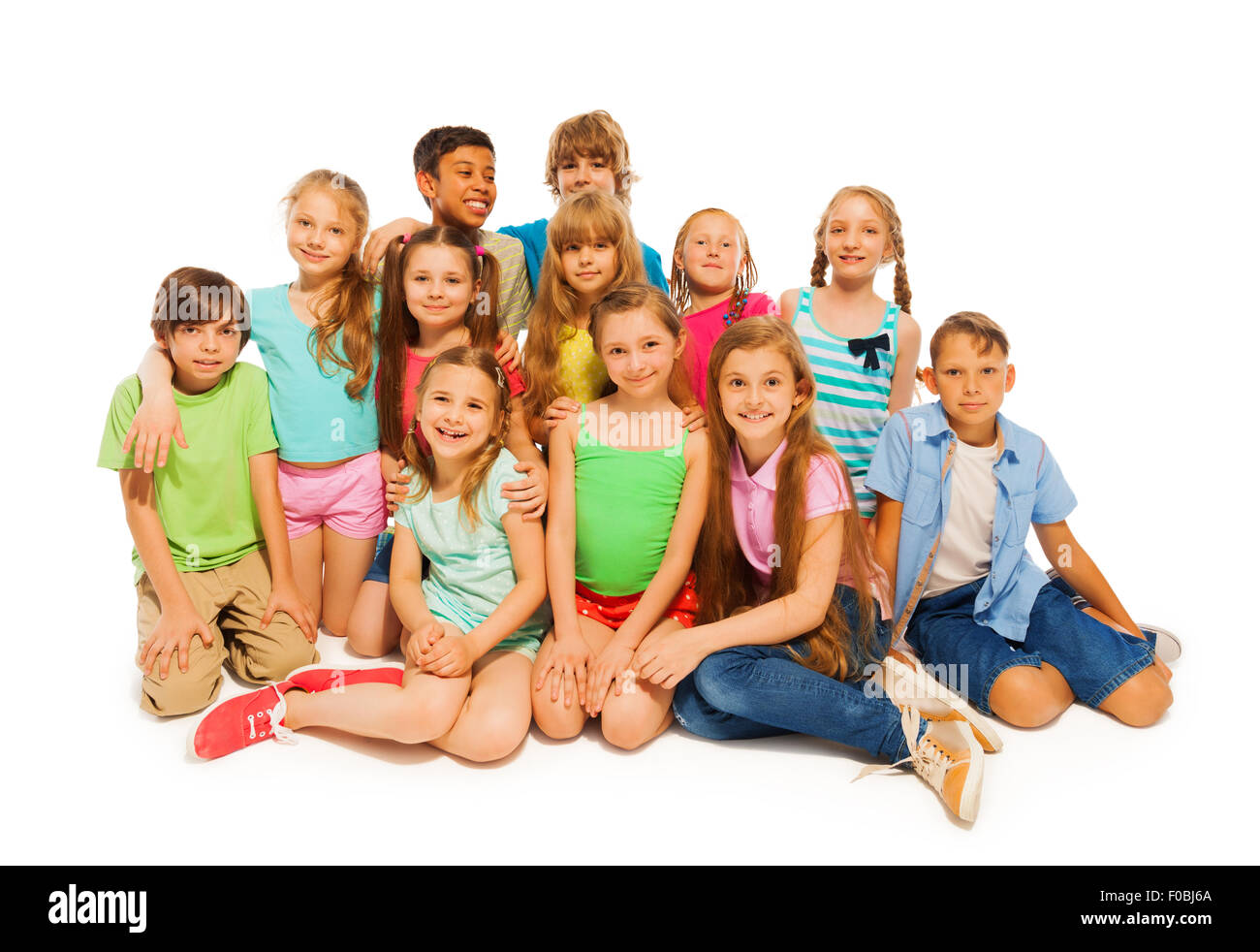 Group portrait of cute preteens Stock Photo