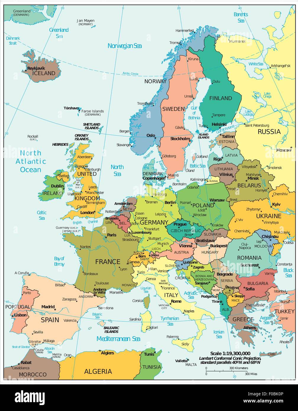 Europe On World Political Map Europe Political Map Stock Vector Image & Art - Alamy