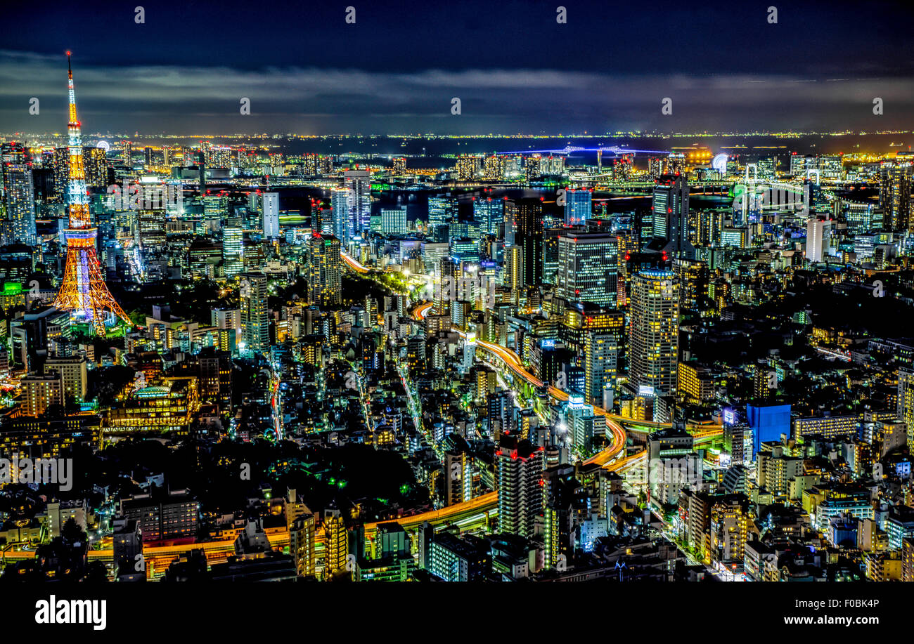 General view of Tokyo,view from Roppongi Hills observatory, Minato-Ku,Tokyo,Japan Stock Photo