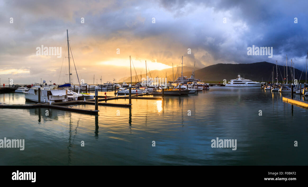 Cairns Marlin Marina at sunrise. Cairns, Queensland, Australia Stock