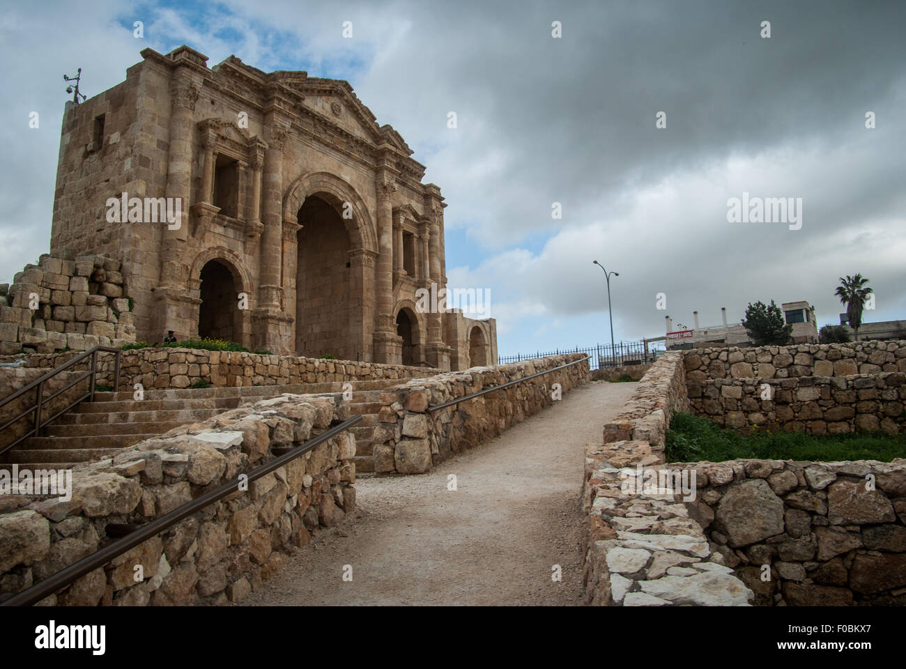 Ancient romans ruins at Jerash, Jordan Stock Photo