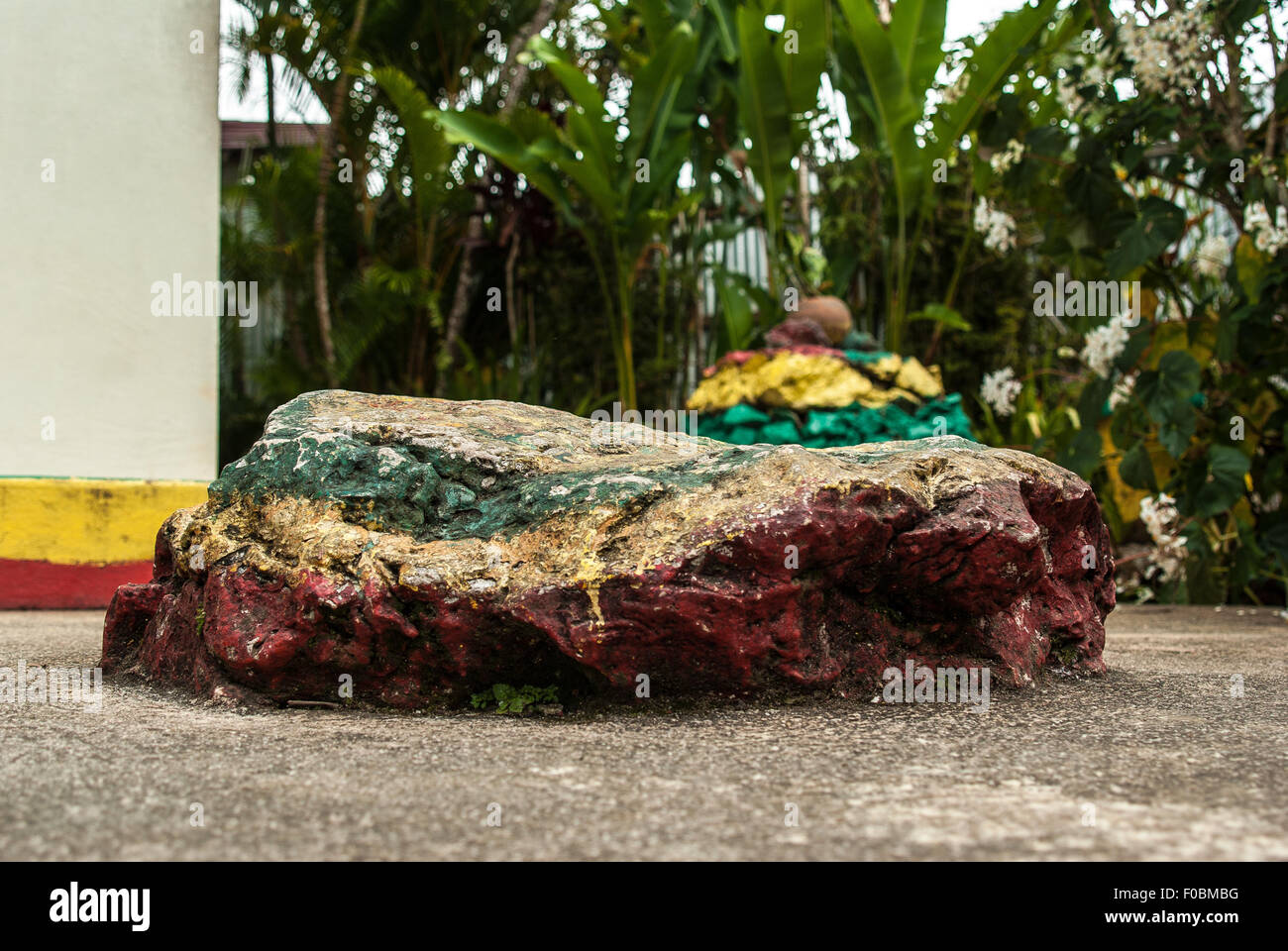 Real Bob Marley's rock pillow in his house. 9 miles, Jamaica Stock