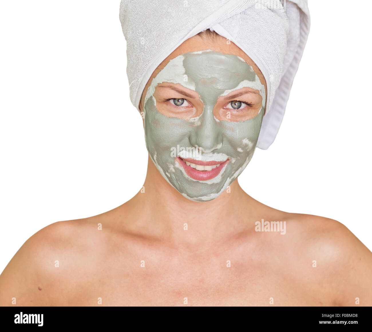 young beauty woman getting facial mask Stock Photo Alamy