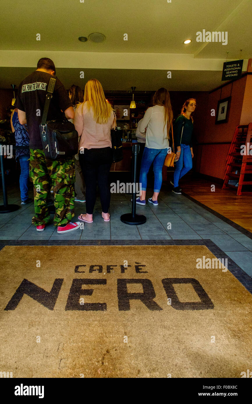 Entrance to Cafe Nero Salisbury Wiltshire Stock Photo
