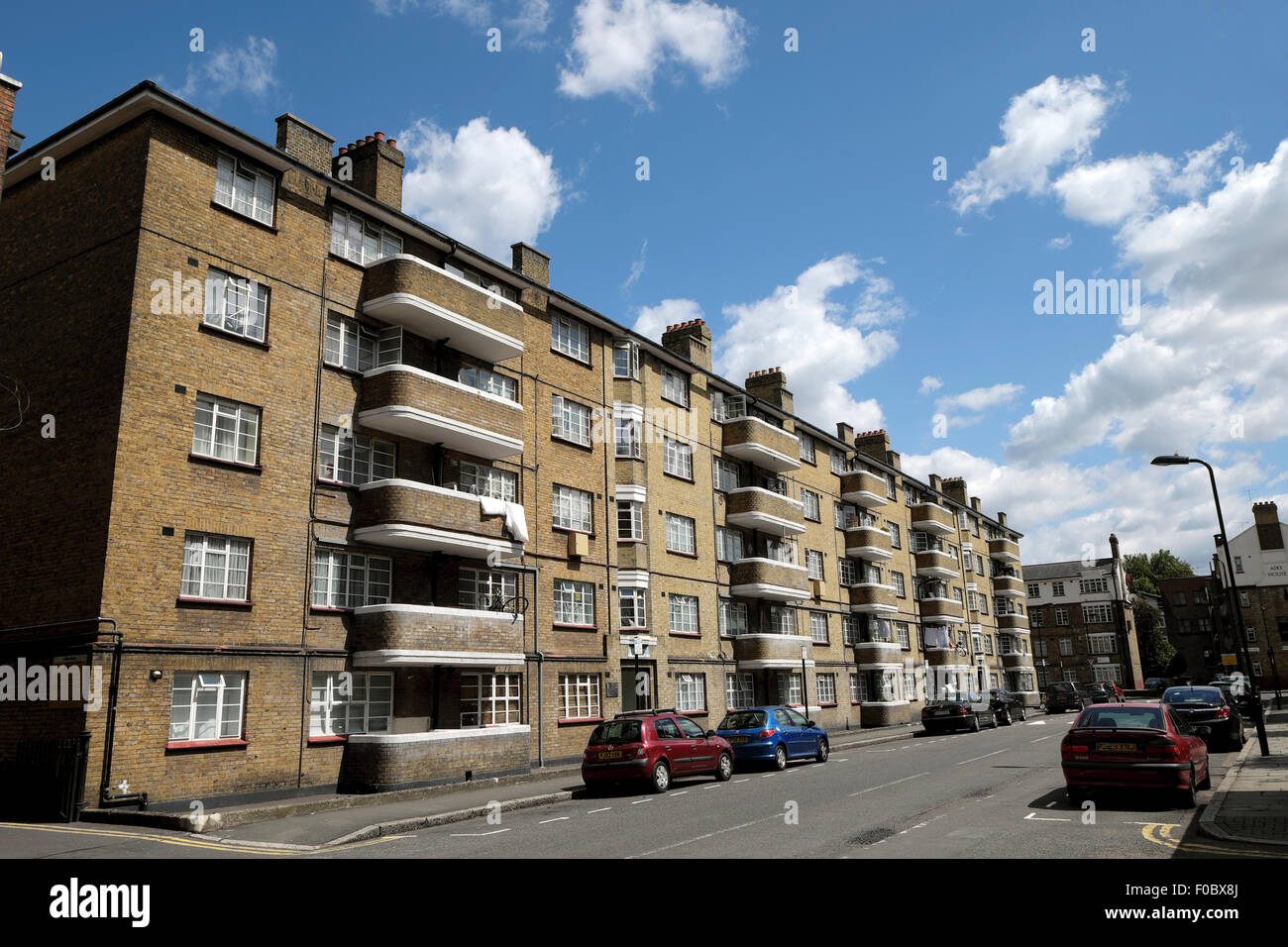 A block of flats on Fanshaw Street in Hoxton, East London UK  KATHY DEWITT Stock Photo