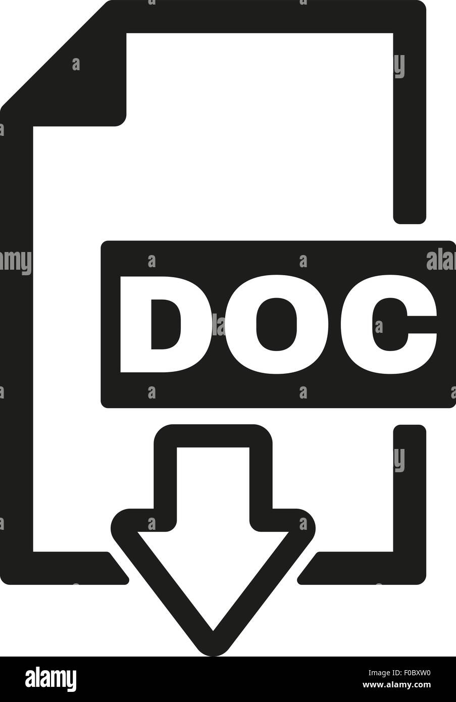 The DOC icon. Text file format symbol. Flat Stock Vector Image & Art ...