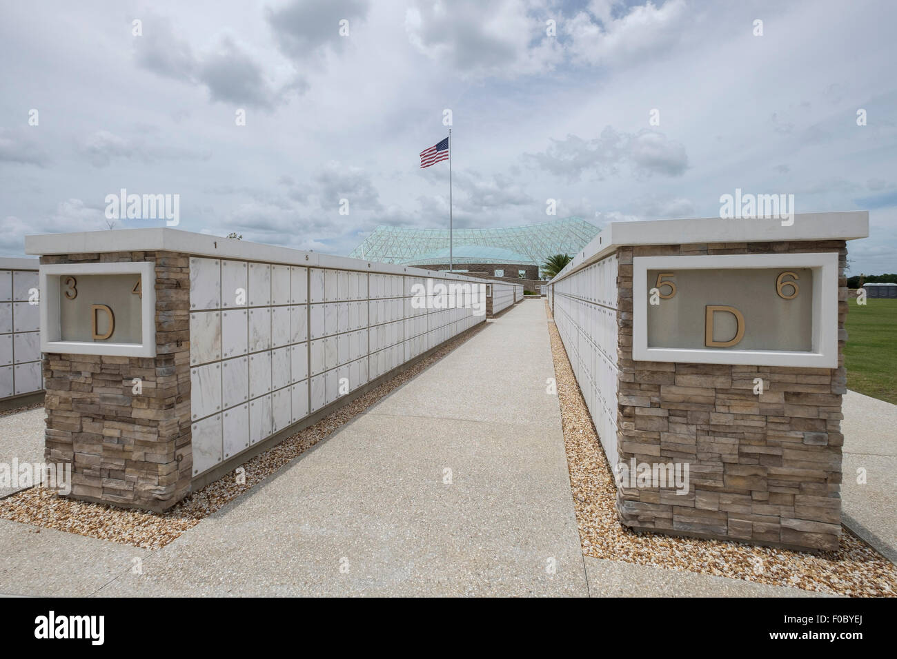 Columbaria At The Sarasota National Cemetery With The Patriot Plaza In The  Background Stock Photo - Alamy