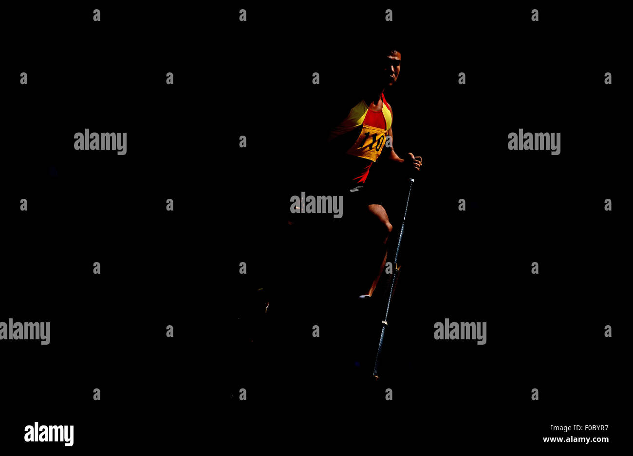 Stilt Racing Ordos, China's Inner Mongolia Autonomous Region. 12th Aug, 2015. An ...