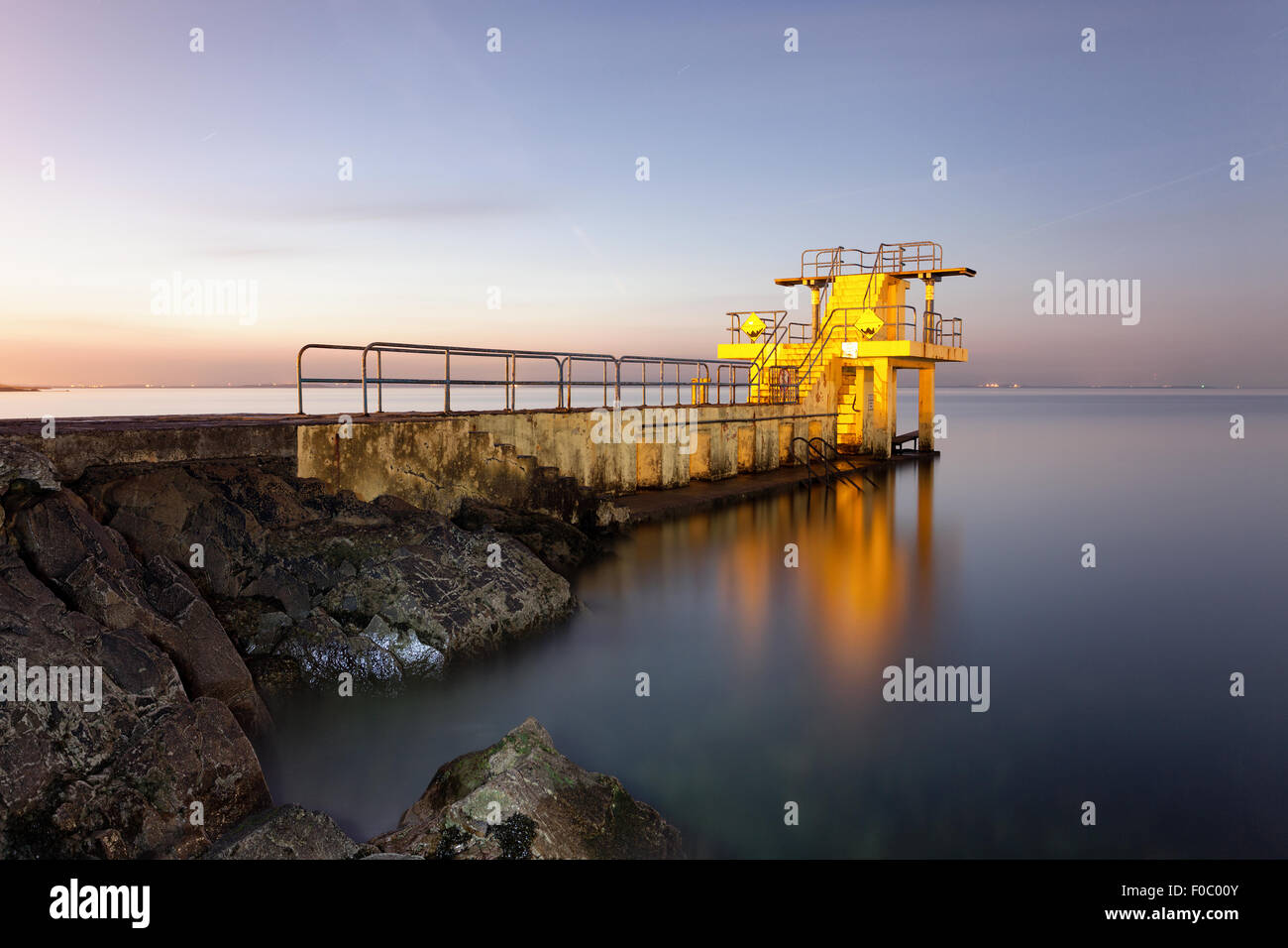 before-the-sunrise-at-blackrock-diving-board-salthill-galway-stock