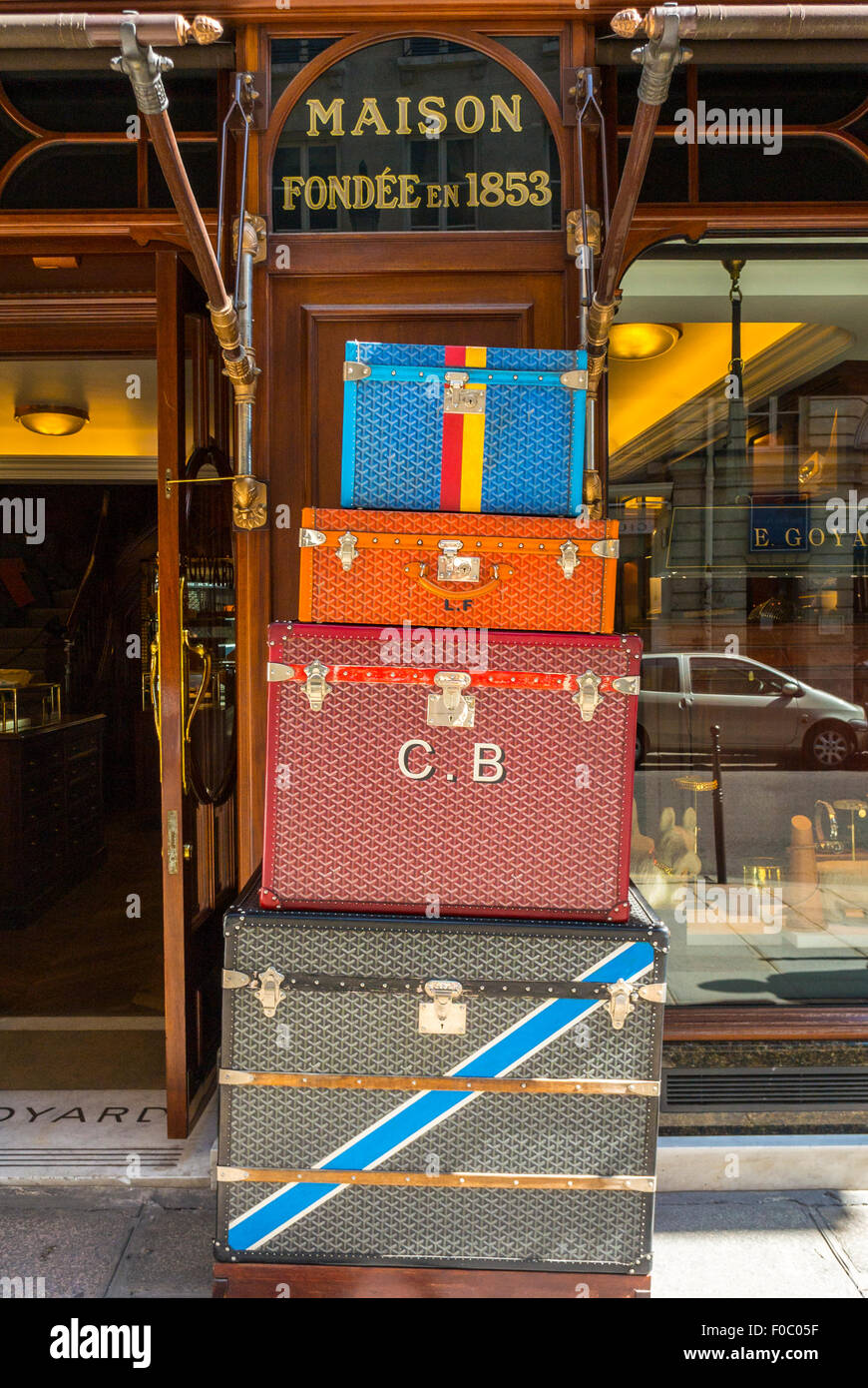 Paris, France, Luxury Product Display, Shop Window, Famous Brand Store, E.  Goyard, Luggage, Rue de Faubourg Saint Honoré Stock Photo - Alamy