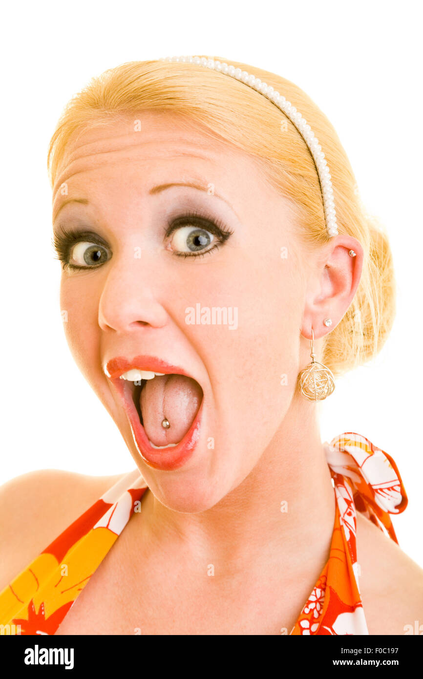 Young woman tongue piercing hi-res stock photography and images - Page 3 -  Alamy